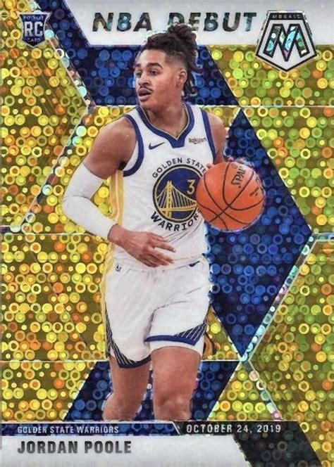 Jordan Poole 2019 Mosaic 261 NBA Debut Fast Break Gold 10 PSA 10