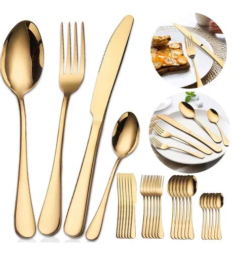 Kit Faqueiro Dourado Luxo Jogo Talheres Inox P S Gold Parcelamento