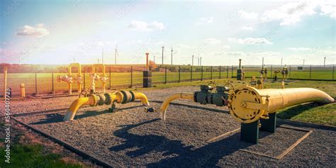 Outdoor gas pipe - transmission infrastructure Stock Photo | Adobe Stock