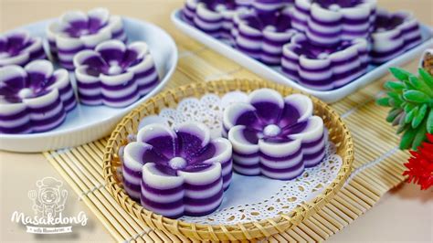 Kue Lapis Bunga Ubi Ungu Aneka Jajanan Pasar Tradisional Indonesia