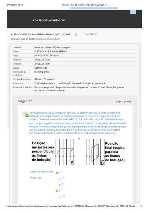 Revisar Envio Do Teste Atividade Teleaula Iii Revisar Envio Do