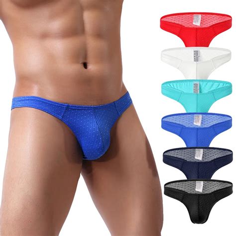 Buy Mens Mesh Low Waist Underwear Soft Breathable Knickers Short Sexy