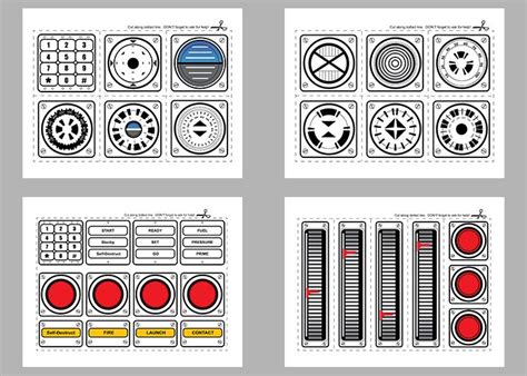 Free Printable Spaceship Control Panel Printable Vocabulary Flashcards