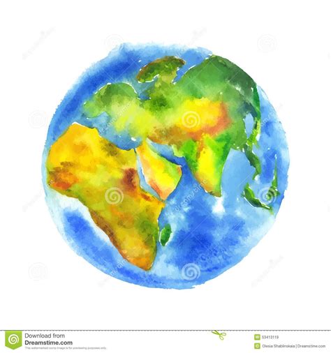 Watercolor Globe Stock Vector Image How To Draw Hands