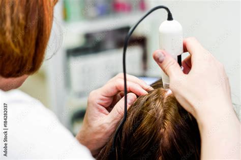 Hair Doctor Checking Hair Diagnostics Hair And Scalptrihoskopiya