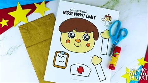 Printable Nurse Paper Bag Puppet Template Simple Mom Project
