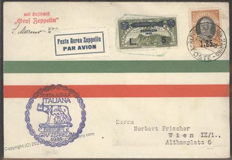 San Marino L Graf Zeppelin Italian Romfahrt Reg Vienna Austria