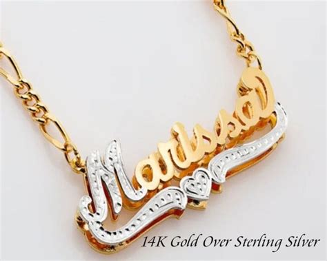 Name Plate Necklace K Gold Nameplate Necklace Custom Etsy