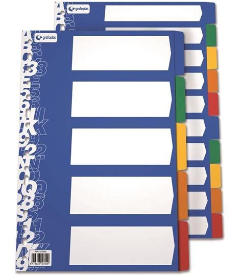 Juego Separador Folio De 10 Posiciones Colores Pp K Office Es