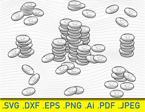 Stack Coins Coins Outline Svg Money Svg Coins Svg Coins Clipart