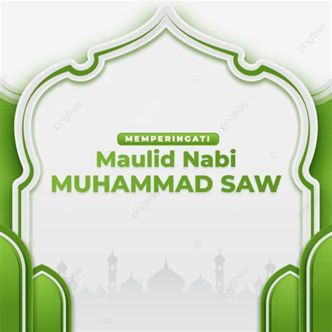 Maulid Nabi Background Green And White Vector, Birthday Of The Prophet ...