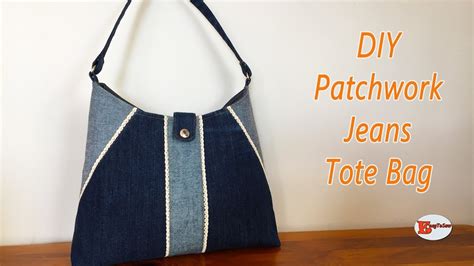 Diy Patchwork Jeans Tote Bag Recycle Old Jeans Jeans Bag Sewing