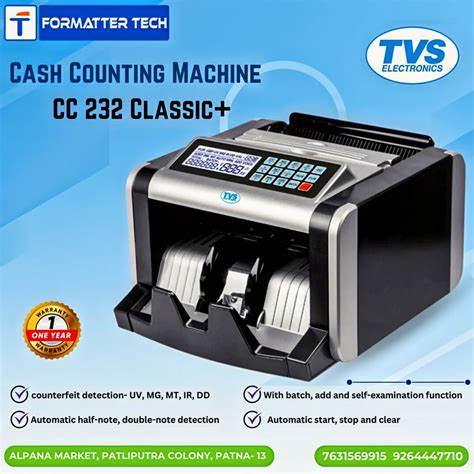 Fully Automatic Tvs Cash Counting Machine Cc 232 Classic For Bank Counting Speed 1000