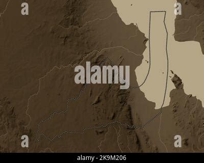 Dedza District Of Malawi Colored Elevation Map With Lakes And Rivers