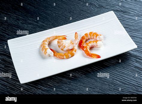 Cooked Unshelled Tiger Shrimps Stock Photo Alamy