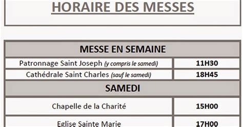 Horaire Des Messes Paroisse Saint Etienne