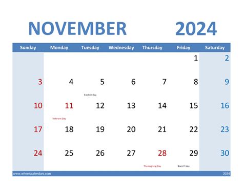 November 2024 Appointment Calendar Printable Monthly Calendar