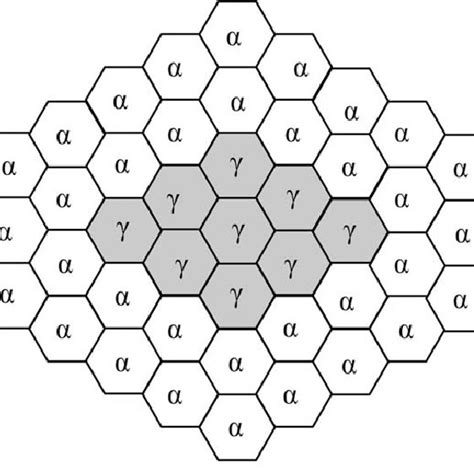 Schematic Illustration Of The Hexagonal Grid Used To Represent The Two