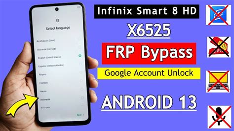 Infinix Smart 8 FRP Bypass 2024 Android 13 Infinix Smart 8 X6525