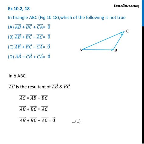 Ex 102 18 Mcq In Triangle Abc Which Is Not True Ab Bc Ca 0