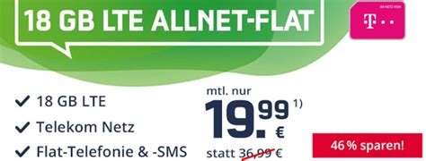 Neue Telekom Tarife Gb Lte Allnet Flat F R Nur Im Monat