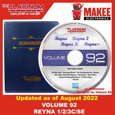 Original PLATINUM REYNA 3 LATEST CD With SONGBOOK VOLUME 92 Lazada PH