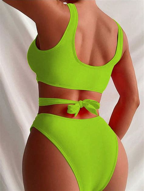 Shein Swim Sxy Criss Cross Cut Out Bikini Swimsuit Shein Usa