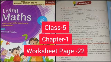 Chapter 1 Worksheet Class 5 Maths Place Value Living Maths Book