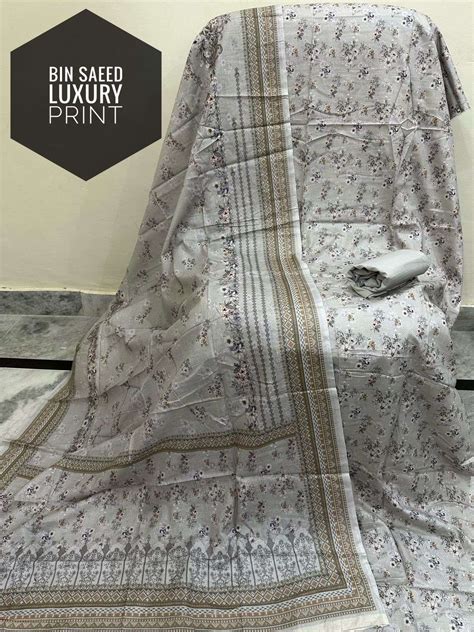 Original Pakistani Bin Saeed Printed Lawn Original Lawn Cotton Printed