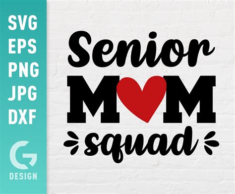 Senior Mom Squad Svg File Png  Dxf Easy To Cut Files Etsy