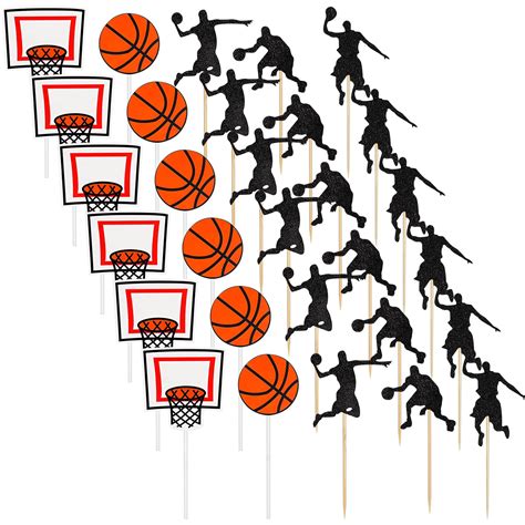 Buy Pcs Basketball Action Cake Cupcake Toppers Basketball Sport