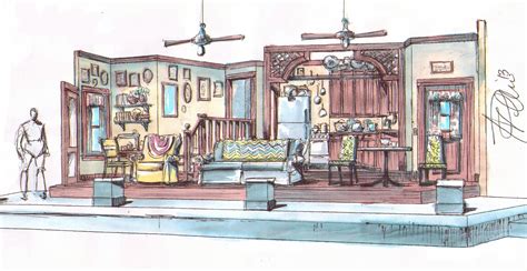 Set design theatre, Scenic design, Scenic design sketch