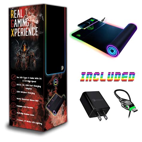 Wireless Charging RGB Gaming Mouse Pad 15W, LED Mouse Mat 800x300x4MM ...