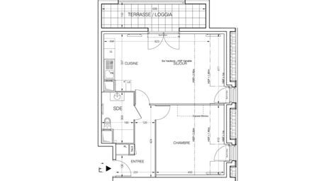 Plan appartement T2 de 51 31 m² neuf résidence Carré de Diane à