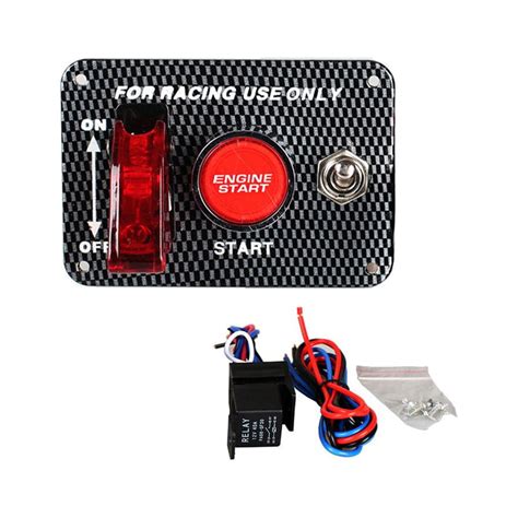 2024 Upgraded Version 12V Carbon Ignition Panel Engine Start Push