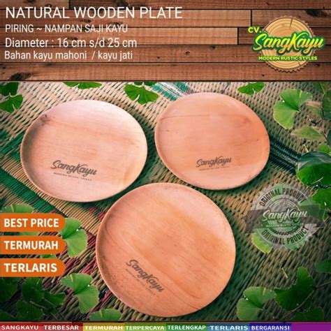 Jual Piring Kayu Wooden Plate Slim Nampan Saji Nampan Kayu Bulat Tray