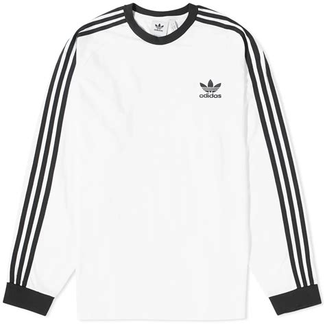 Adidas Originals 3 Stripe Long Sleeve T Shirt White Black Ia4879 Footycom