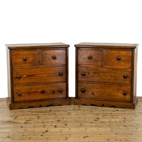 Pair Of Reclaimed Pitch Pine Chest Of Drawers M Penderyn Antiques