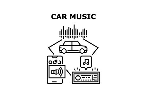 Car Music Electronics Concept Color Illustration By vectorwin ...