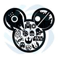 Mickey Mouse With Star Wars Stickers On It