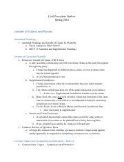 Civ Pro Outline Revised Pdf Civil Procedure Outline Spring