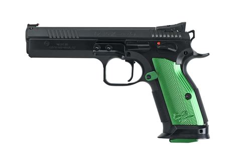 CZ TS2 RACING GREEN 9MM FS 20 SHOT BLACK POLYCOAT GREEN GRIP BFAM