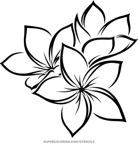 Stencil of Hawaiian Flower | Free Printable Papercraft Templates