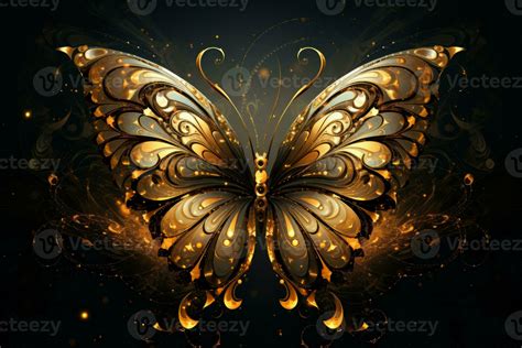 AI Generated Precious Golden Butterfly Wallpaper Generate Ai 36123852