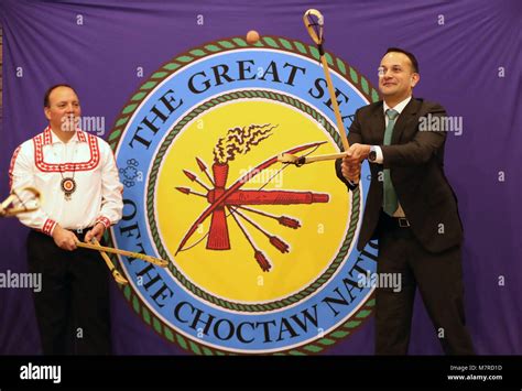 Taoiseach Leo Varadkar And Gary Batton Chief Of The Choctaw Nation Try