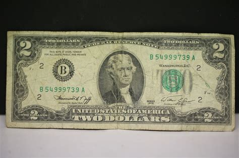 vintage two 2 dollar bill,1976 | #4632102015