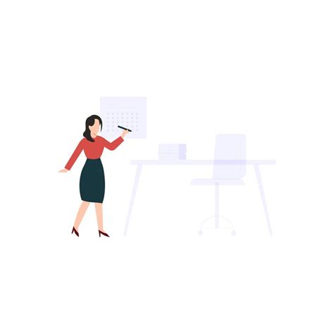 Premium Vector A Woman Is Standing In Front Of A Desk And Is Writing