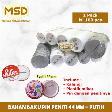 Jual Bahan Baku Pin Peniti Ukuran Mm Warna Putih Polos Bersih