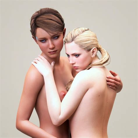 Rule 34 2girls 2robots 3d Android Blonde Hair Brown Hair Chloe Detroit Become Human Detroit