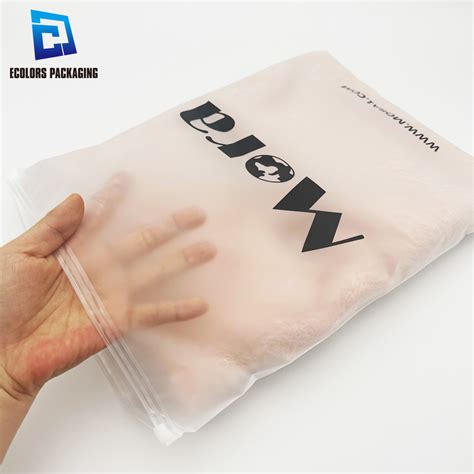 Self Sealing Logo Printed Plastic Eva Zip Lock Frosted Clothing Bags